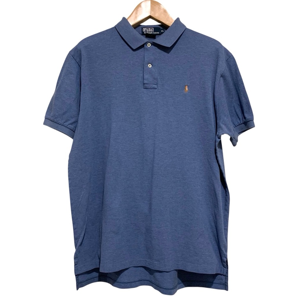 Vintage Polo Ralph Lauren Men's Classic Blue Pima Cotton Polo Shirt Size XL